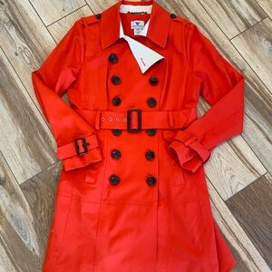 Worthington Bright Red Orange Trench Coat